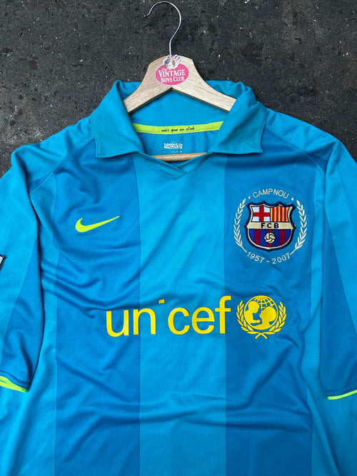 Camiseta Barcelona 2007 Suplente Celeste de Messi Original