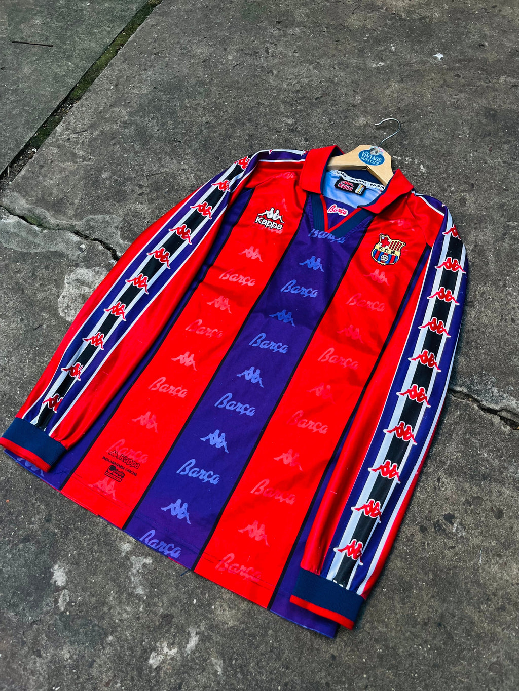 Camiseta Barcelona 96' Kappa Manga Larga Títular Original