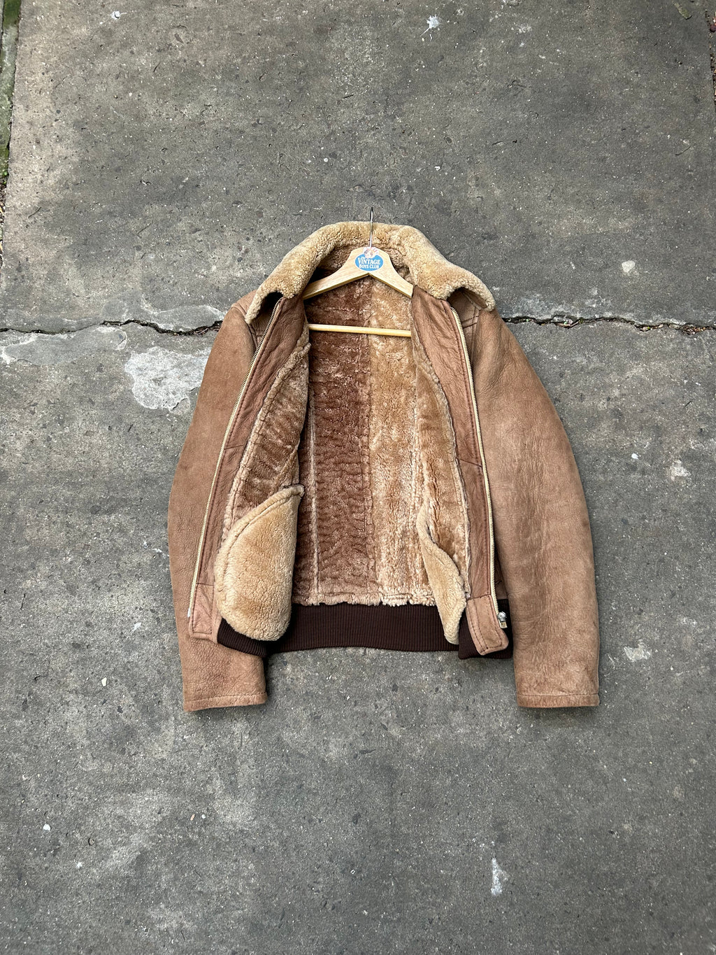 Campera De Cuero con Peluche Vintage