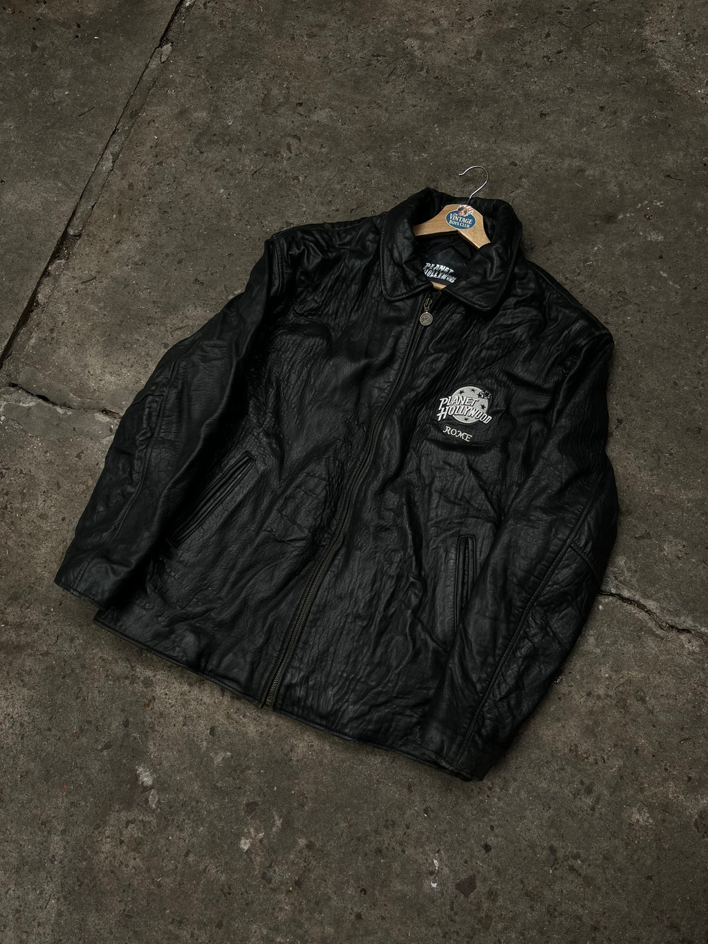 Campera Planet Hollywood Rome de Cuero Vintage Original