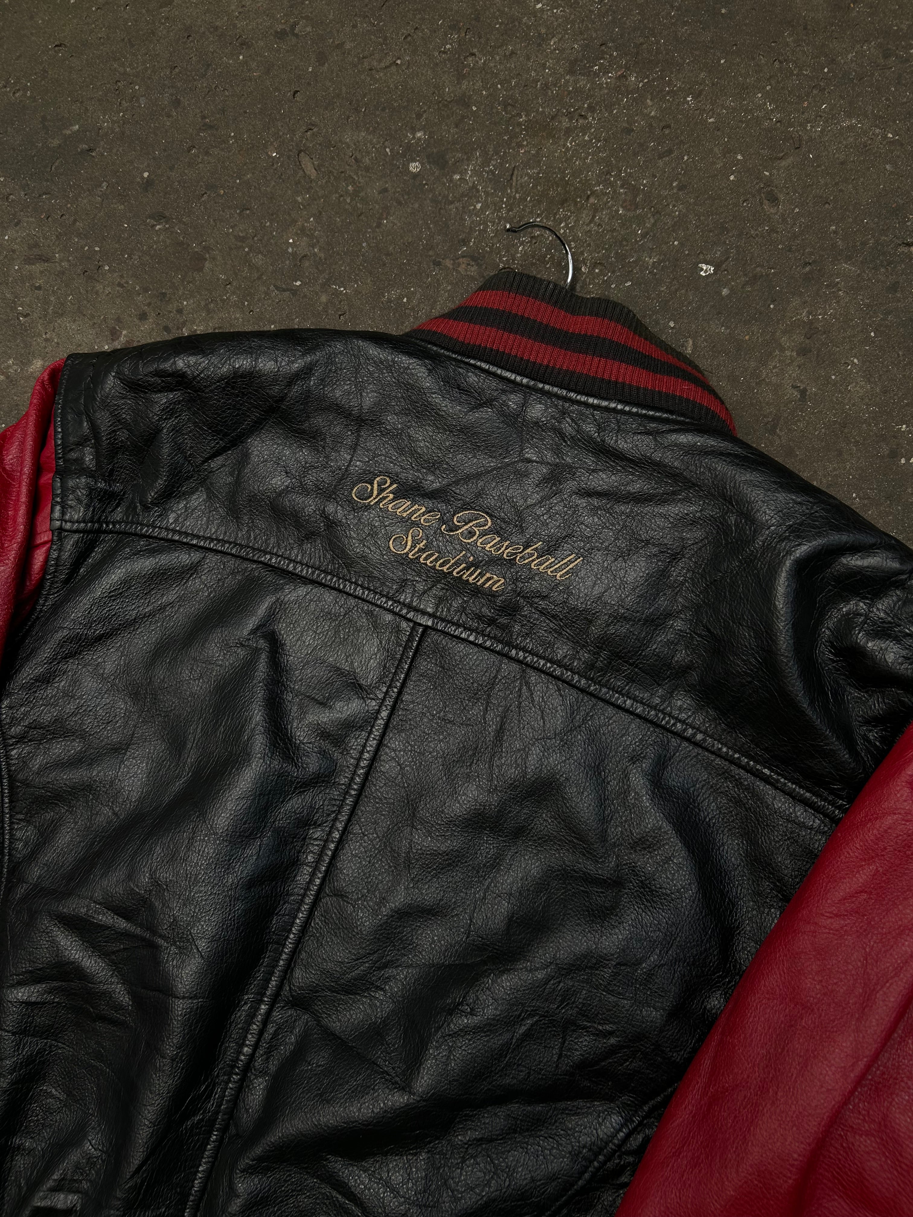 Campera Cuero Estilo Universitaria Vintage Original