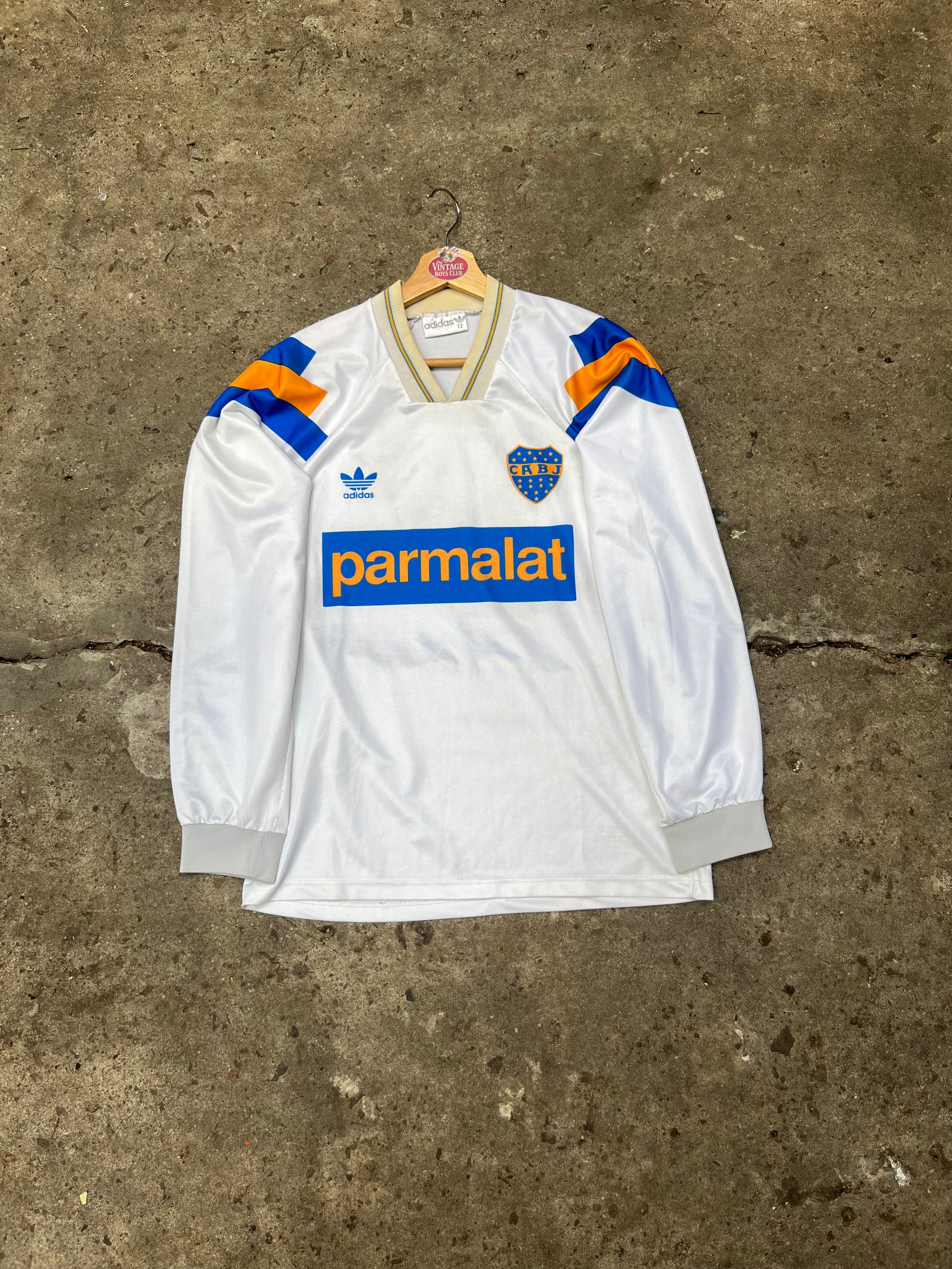 Camiseta Boca 1993 Blanca Parmalat Manga Larga Original