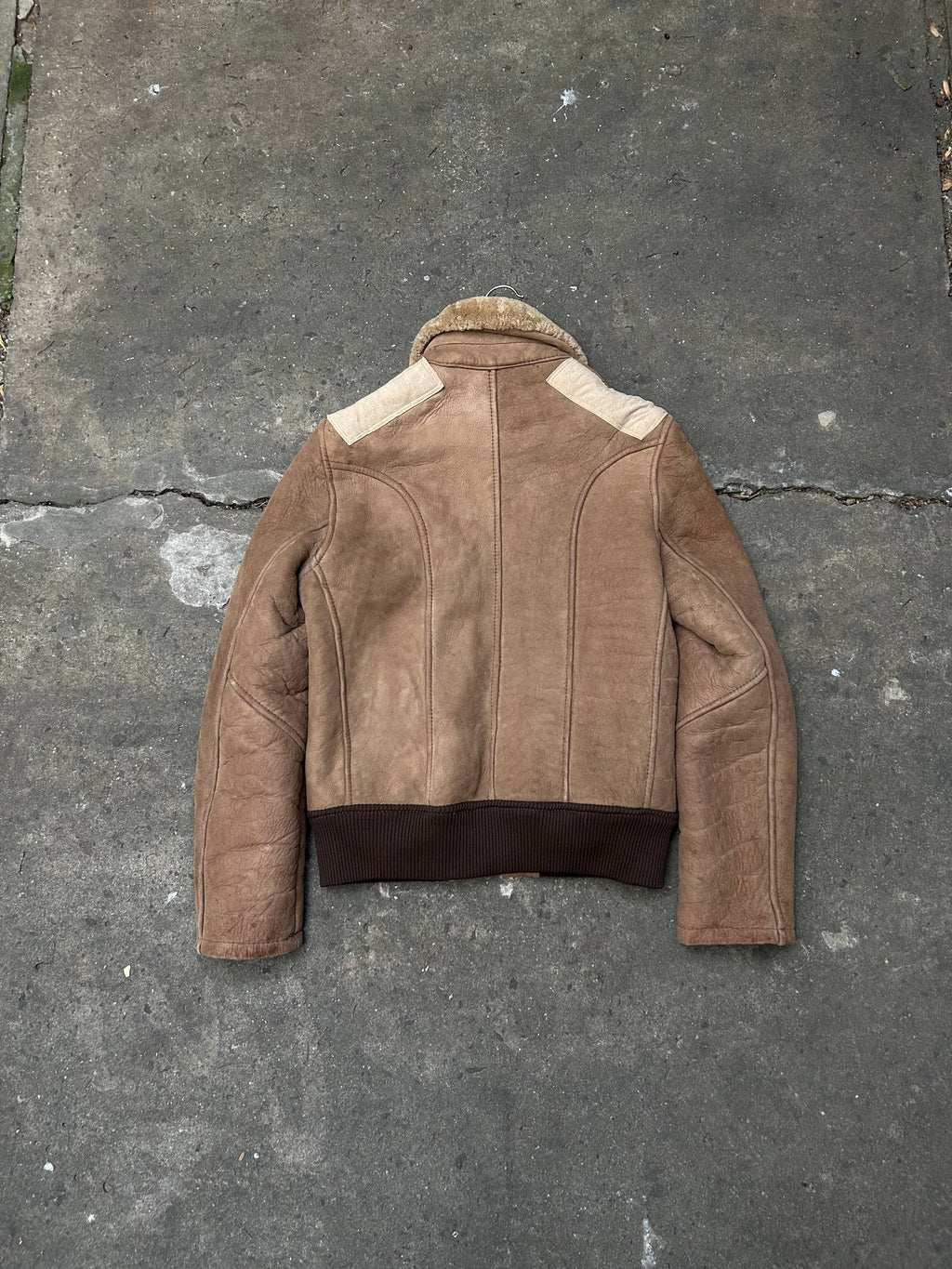 Campera De Cuero con Peluche Vintage