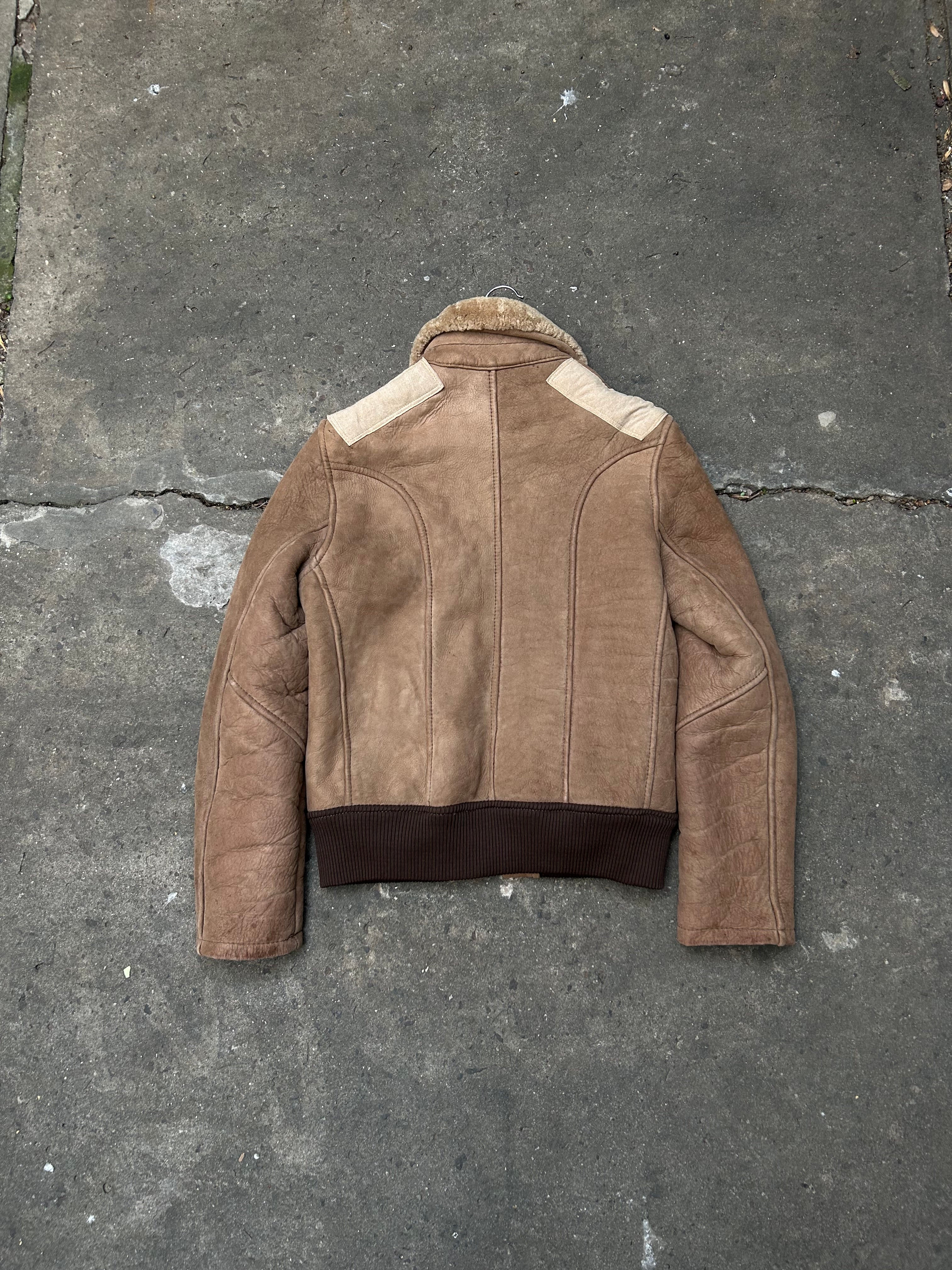Campera De Cuero con Peluche Vintage