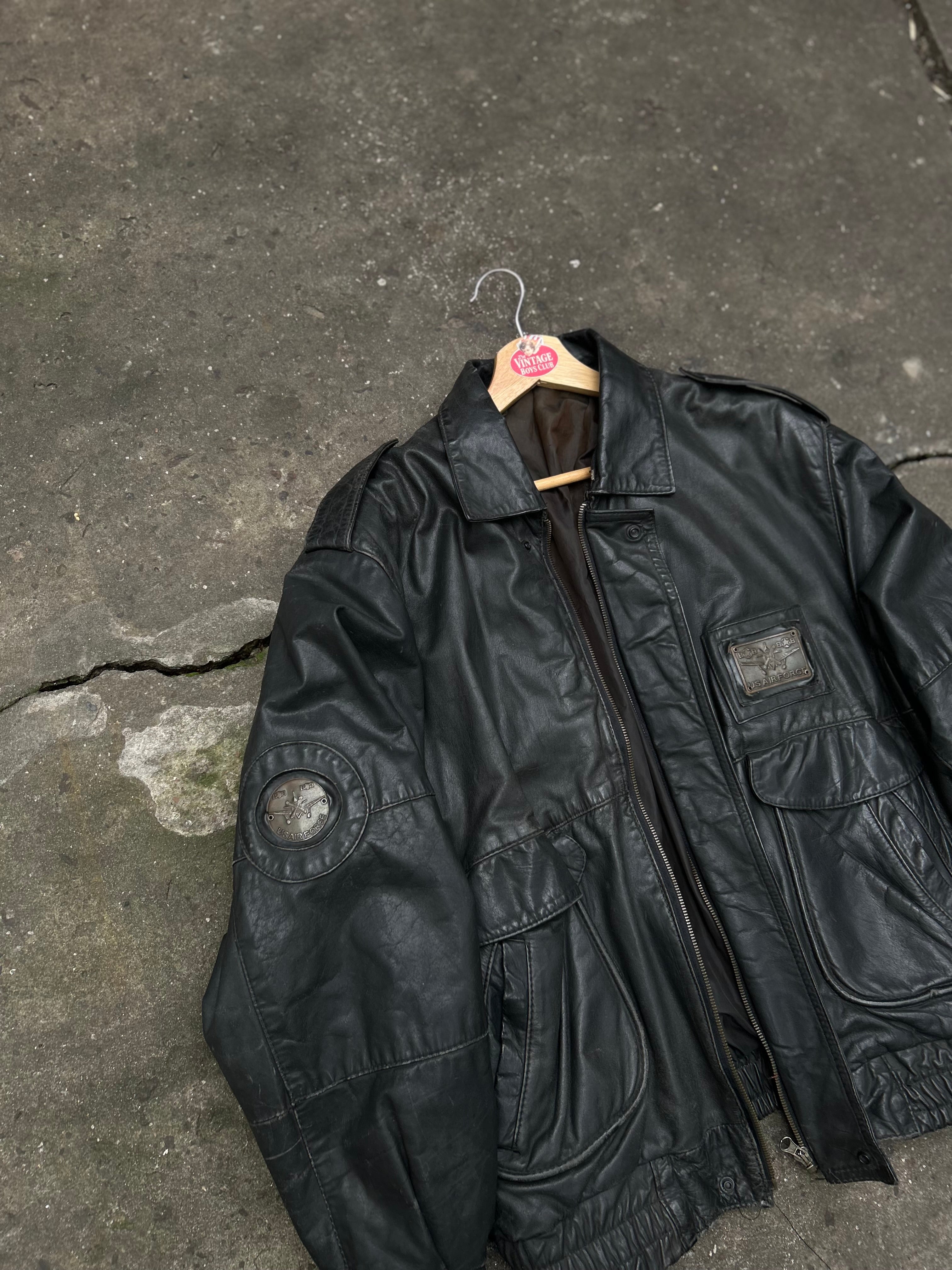 Campera Cuero Estilo Alpha Vintage 90s Original