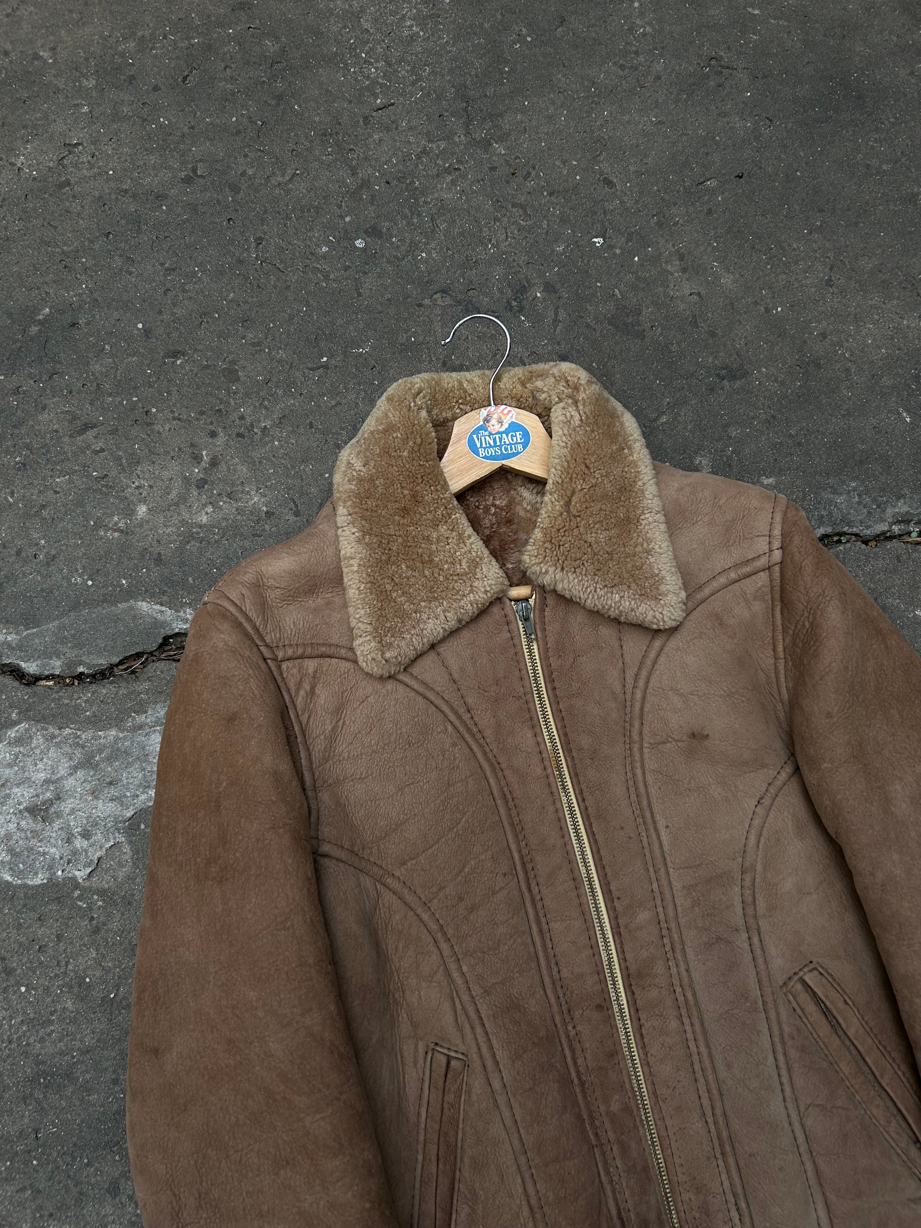 Campera De Cuero con Peluche Vintage