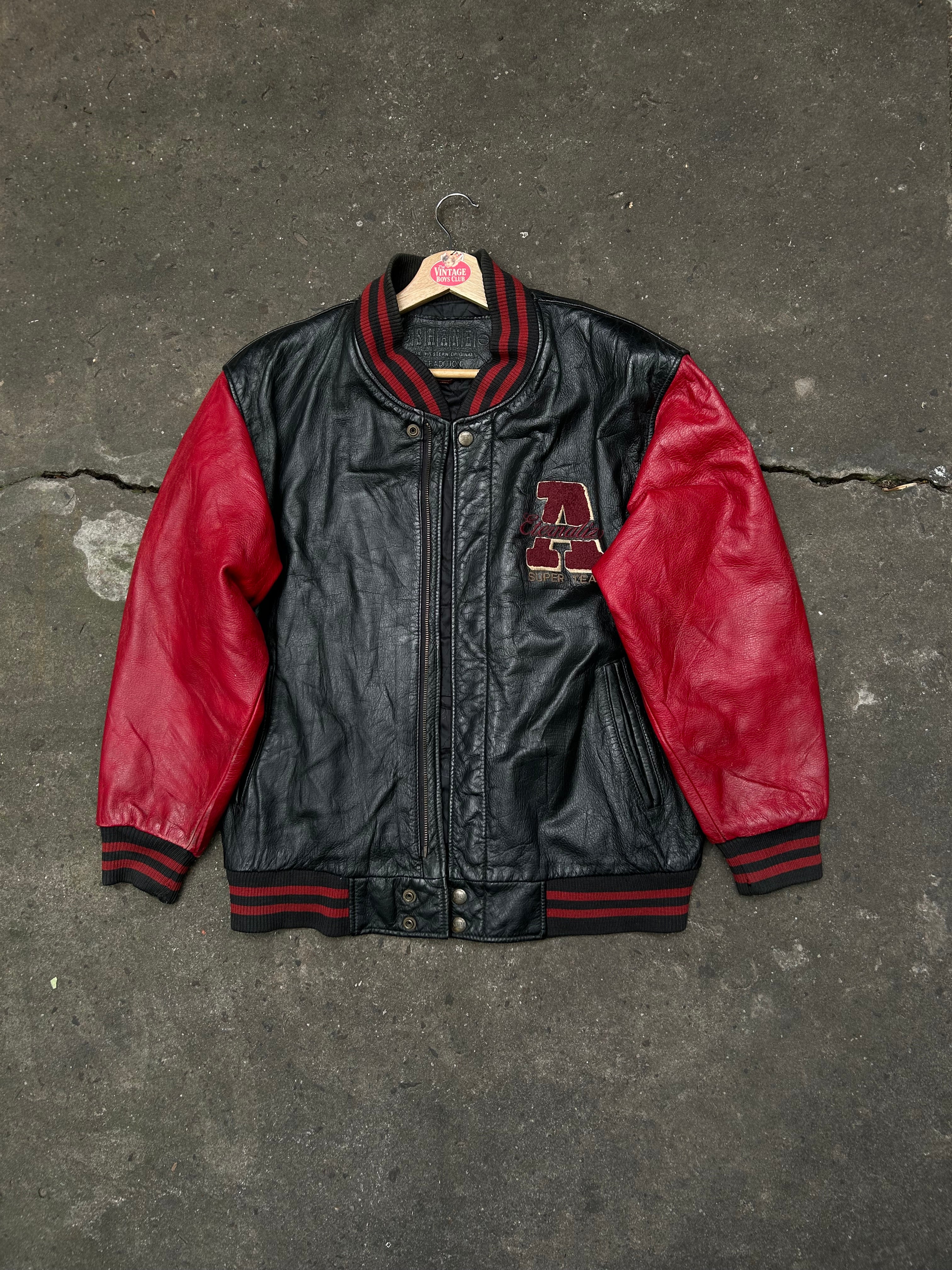 Campera Cuero Estilo Universitaria Vintage Original