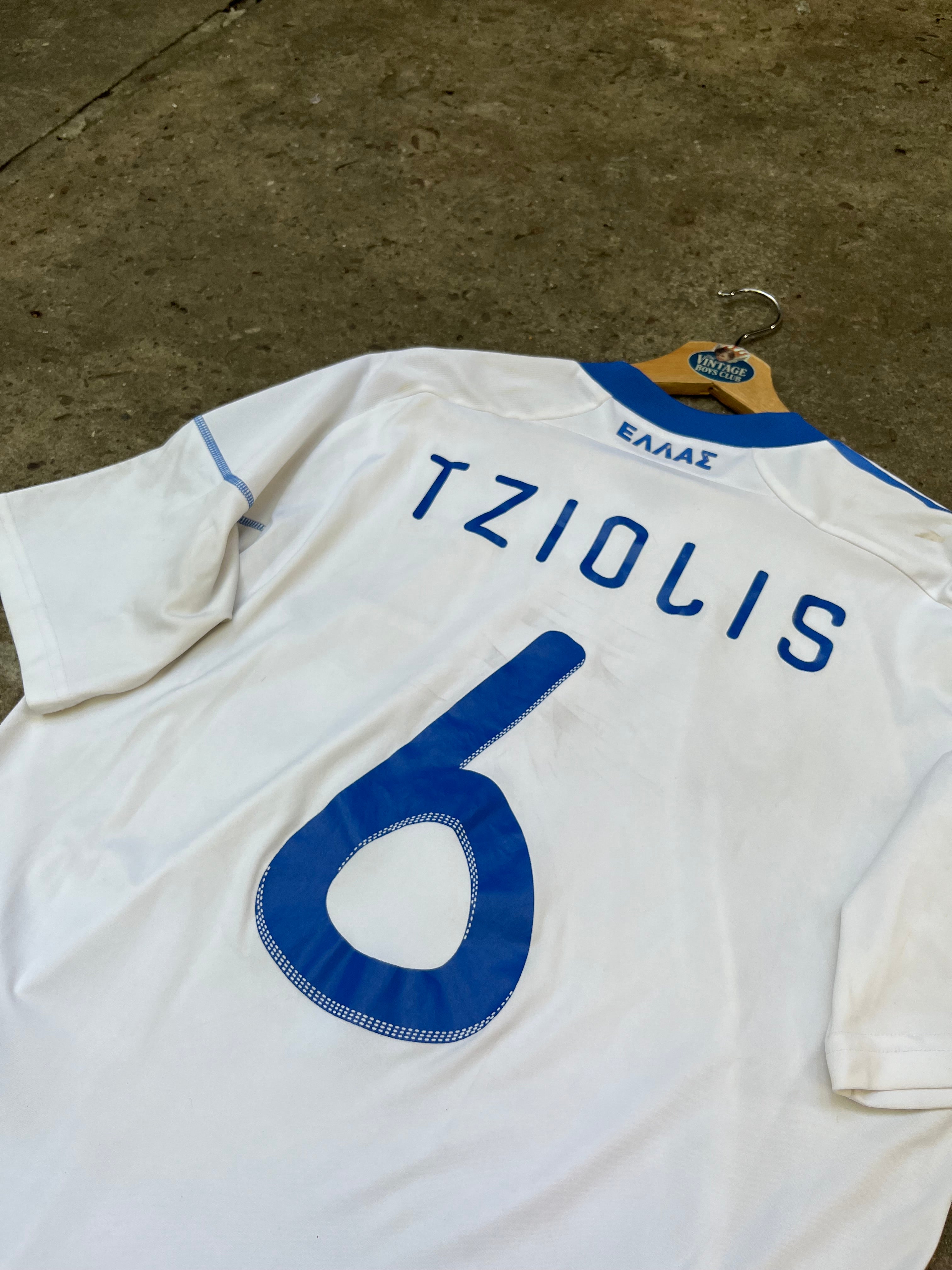 Camiseta Grecia Matchworn Formation Mundial 2010 Argentina vs Grecia de Tziolis