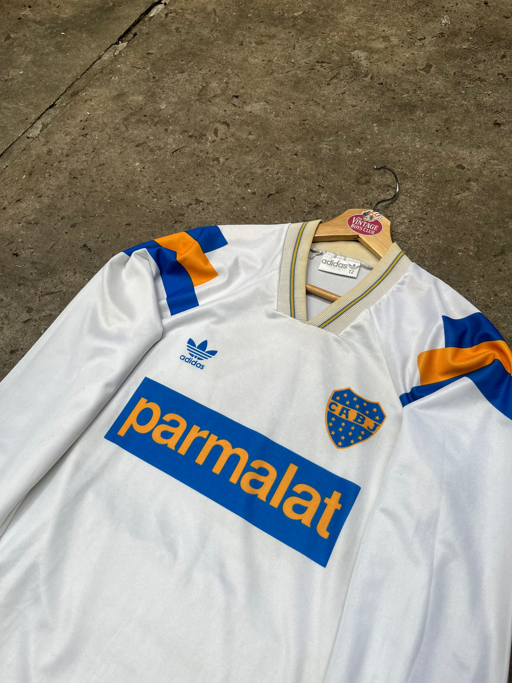 Camiseta Boca 1993 Blanca Parmalat Manga Larga Original