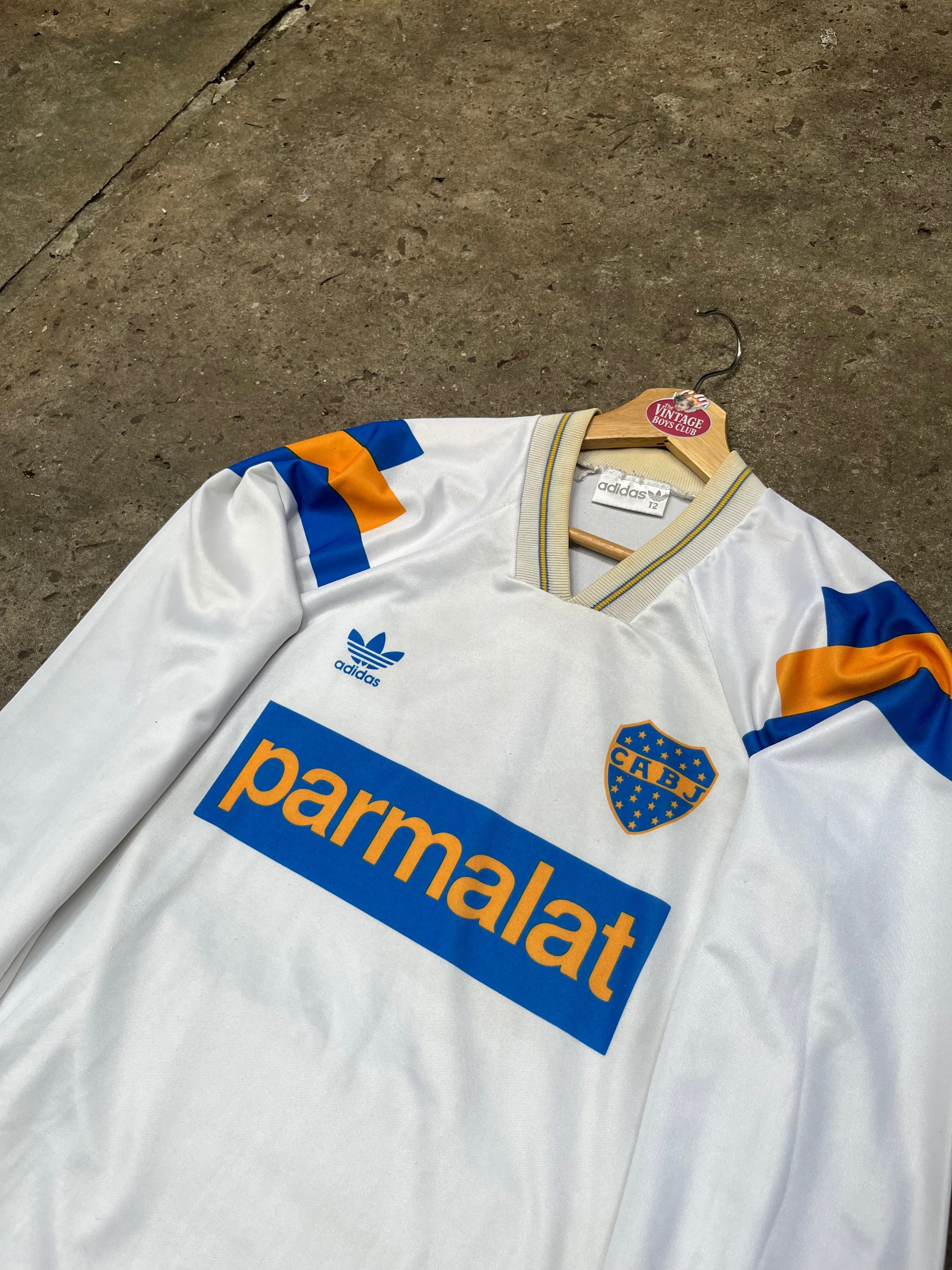 Camiseta Boca 1993 Blanca Parmalat Manga Larga Original