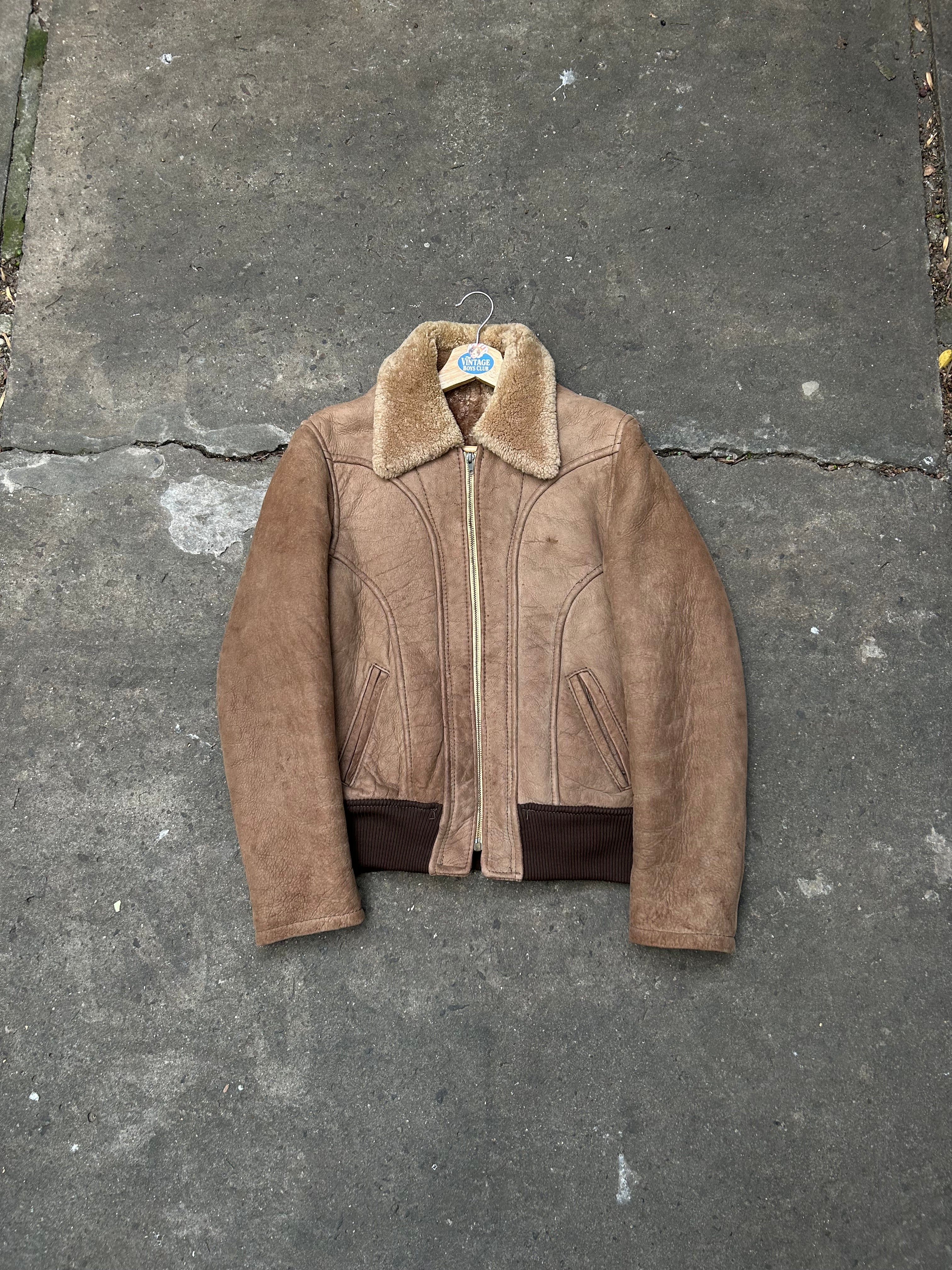 Campera De Cuero con Peluche Vintage