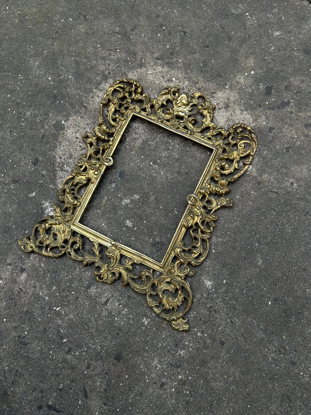 Marco Antiguo De Bronce Estilo Rococó Luis XV