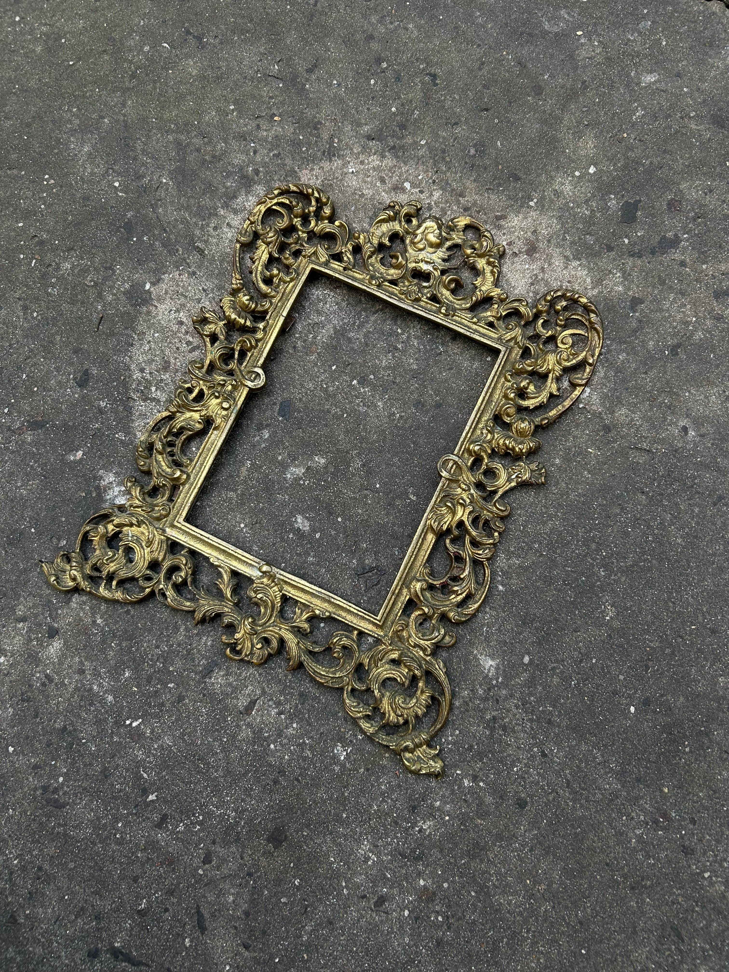 Marco Antiguo De Bronce Estilo Rococó Luis XV
