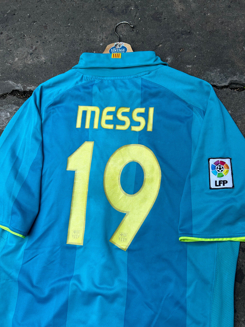 Camiseta Barcelona 2007 Suplente Celeste de Messi Original