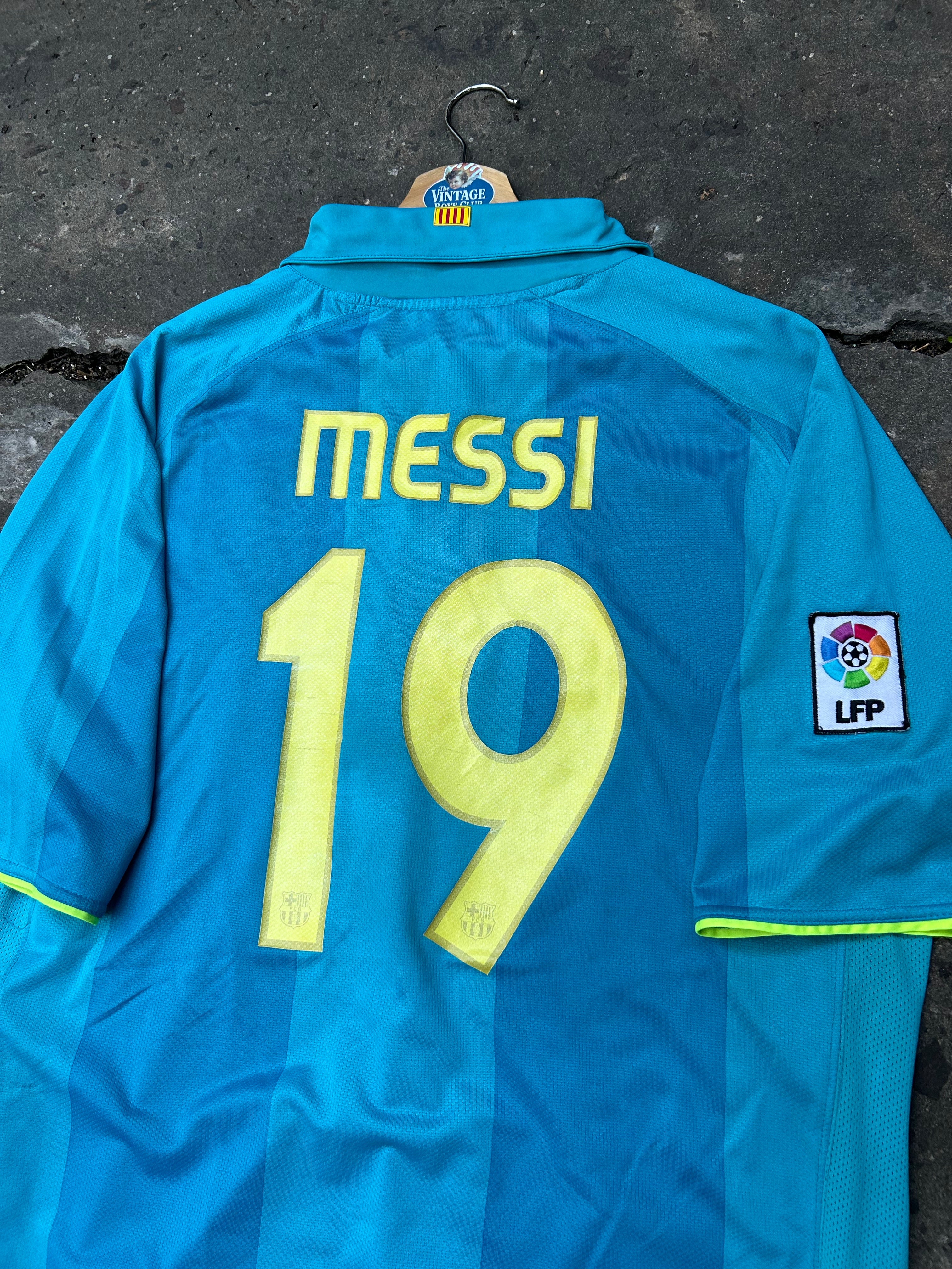 Camiseta Barcelona 2007 Suplente Celeste de Messi Original