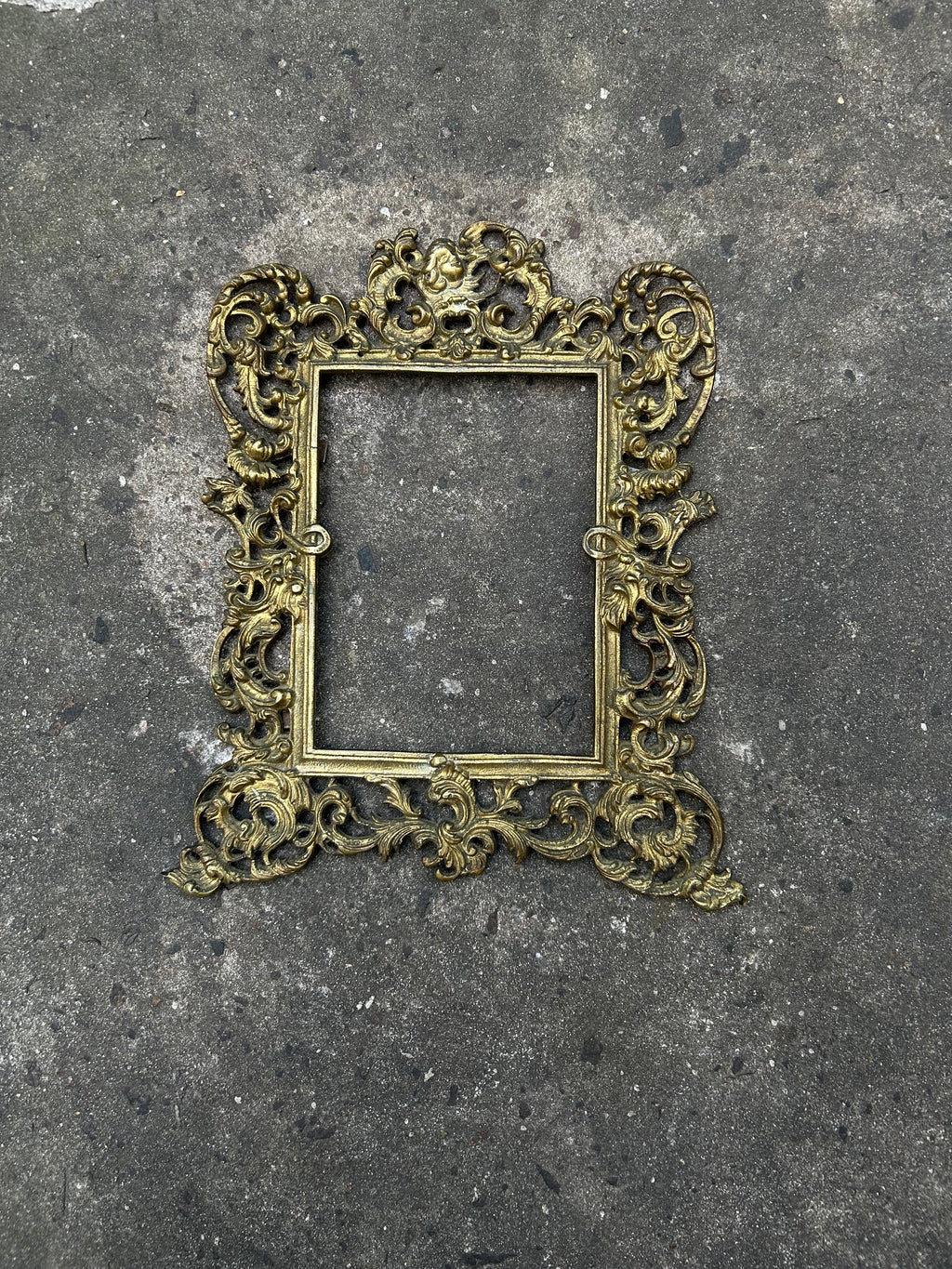 Marco Antiguo De Bronce Estilo Rococó Luis XV