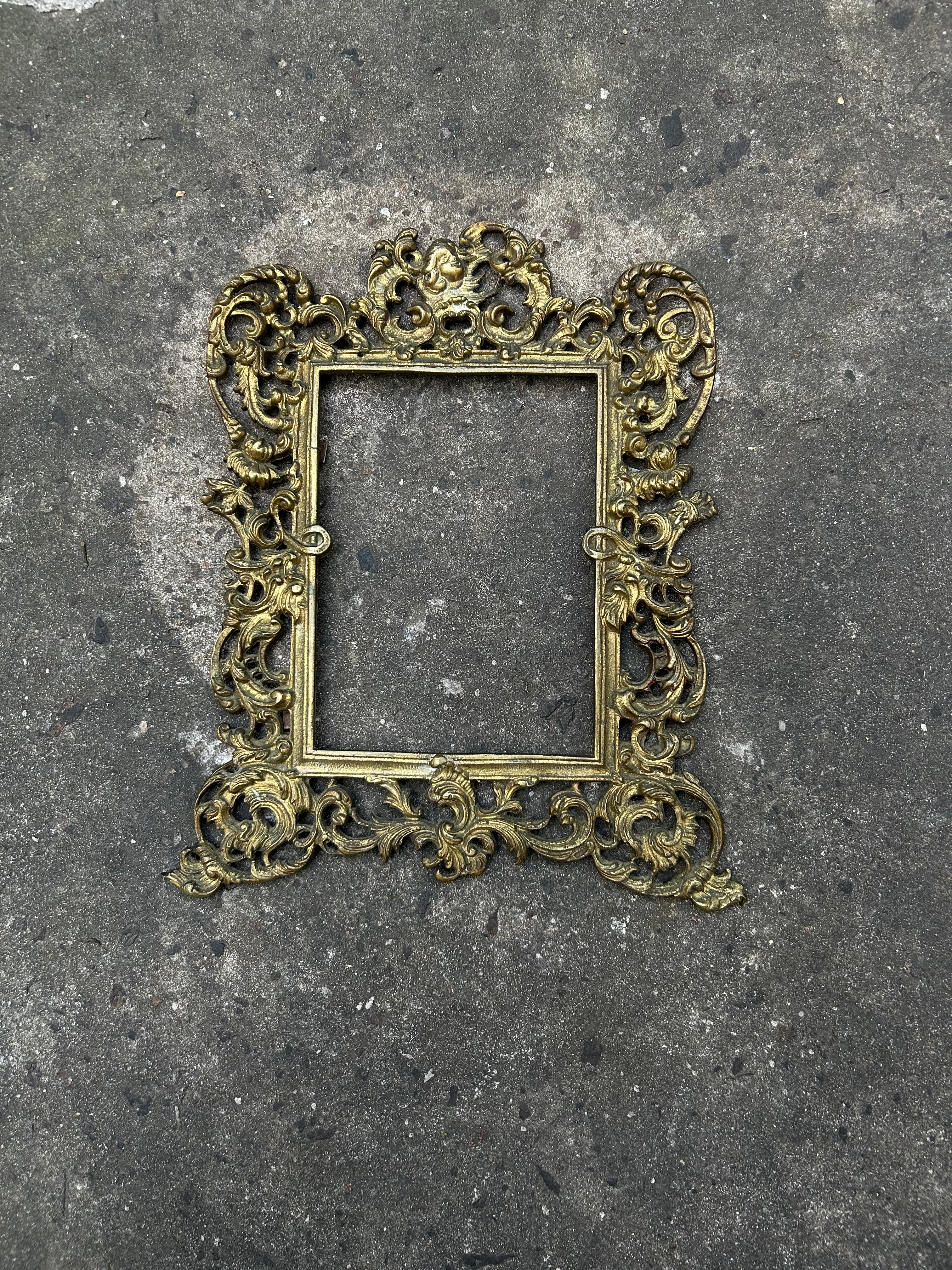 Marco Antiguo De Bronce Estilo Rococó Luis XV
