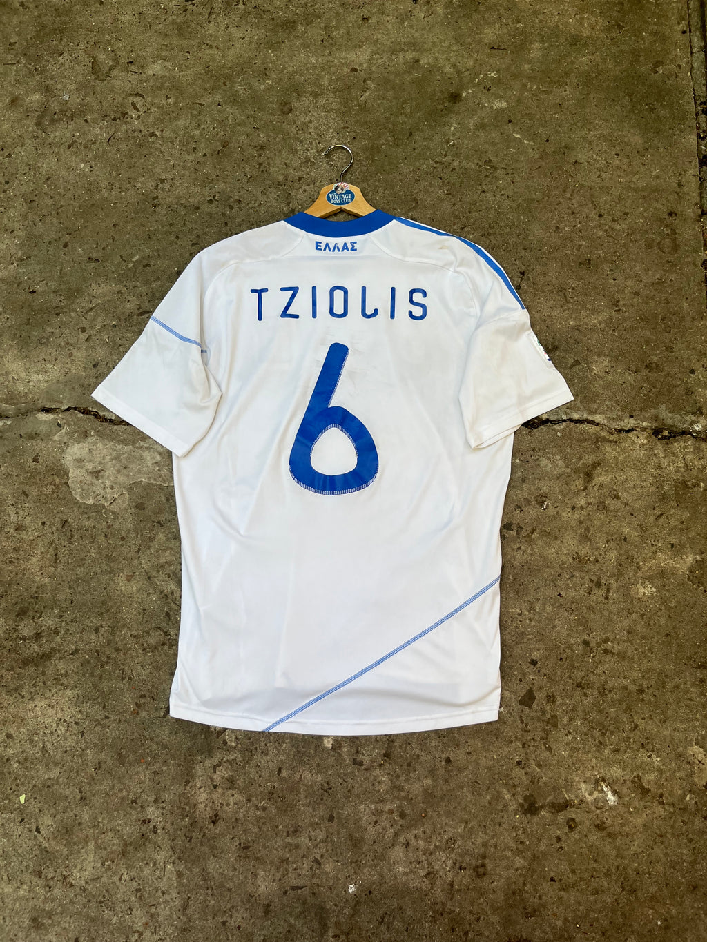 Camiseta Grecia Matchworn Formation Mundial 2010 Argentina vs Grecia de Tziolis