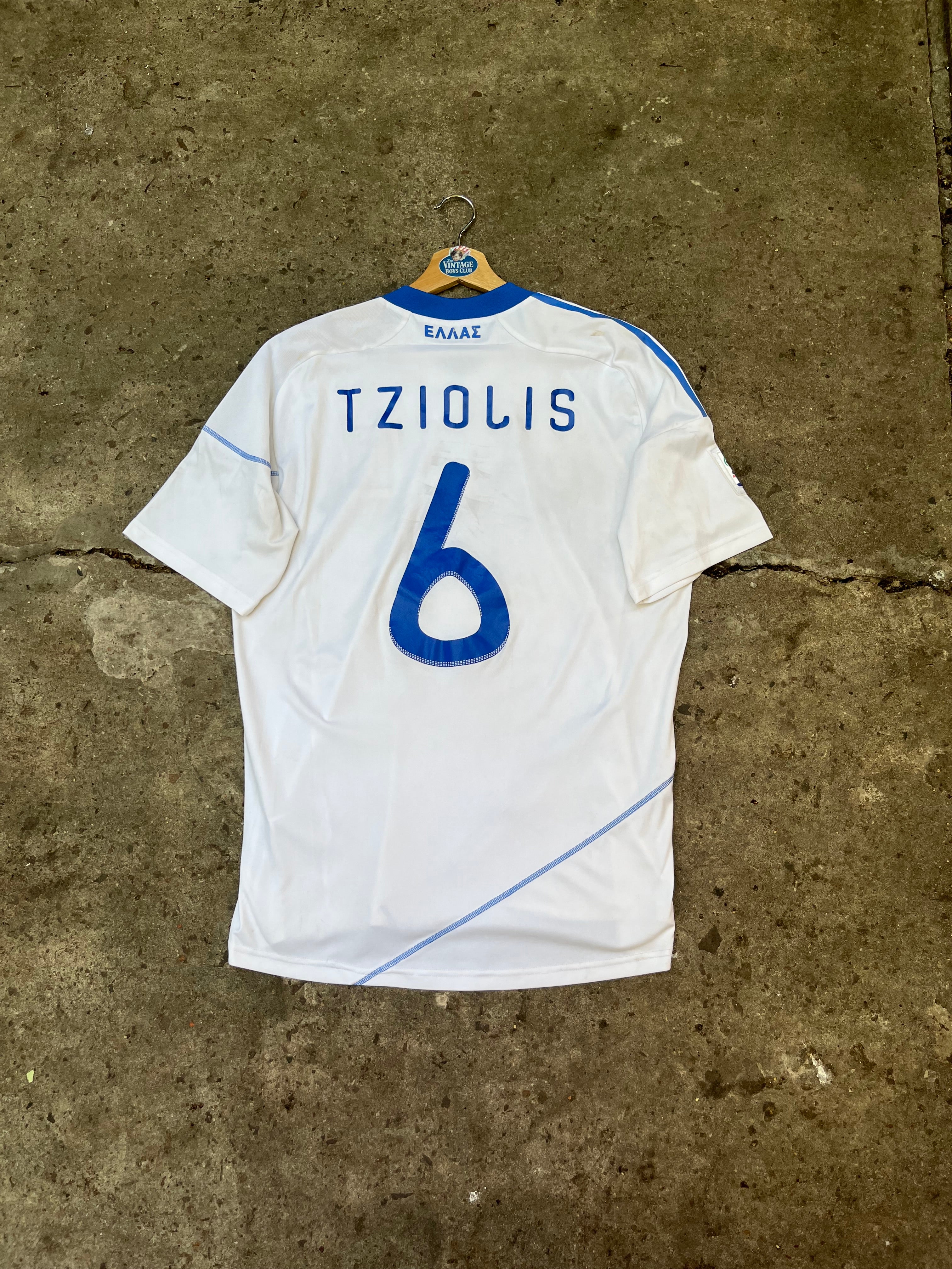 Camiseta Grecia Matchworn Formation Mundial 2010 Argentina vs Grecia de Tziolis