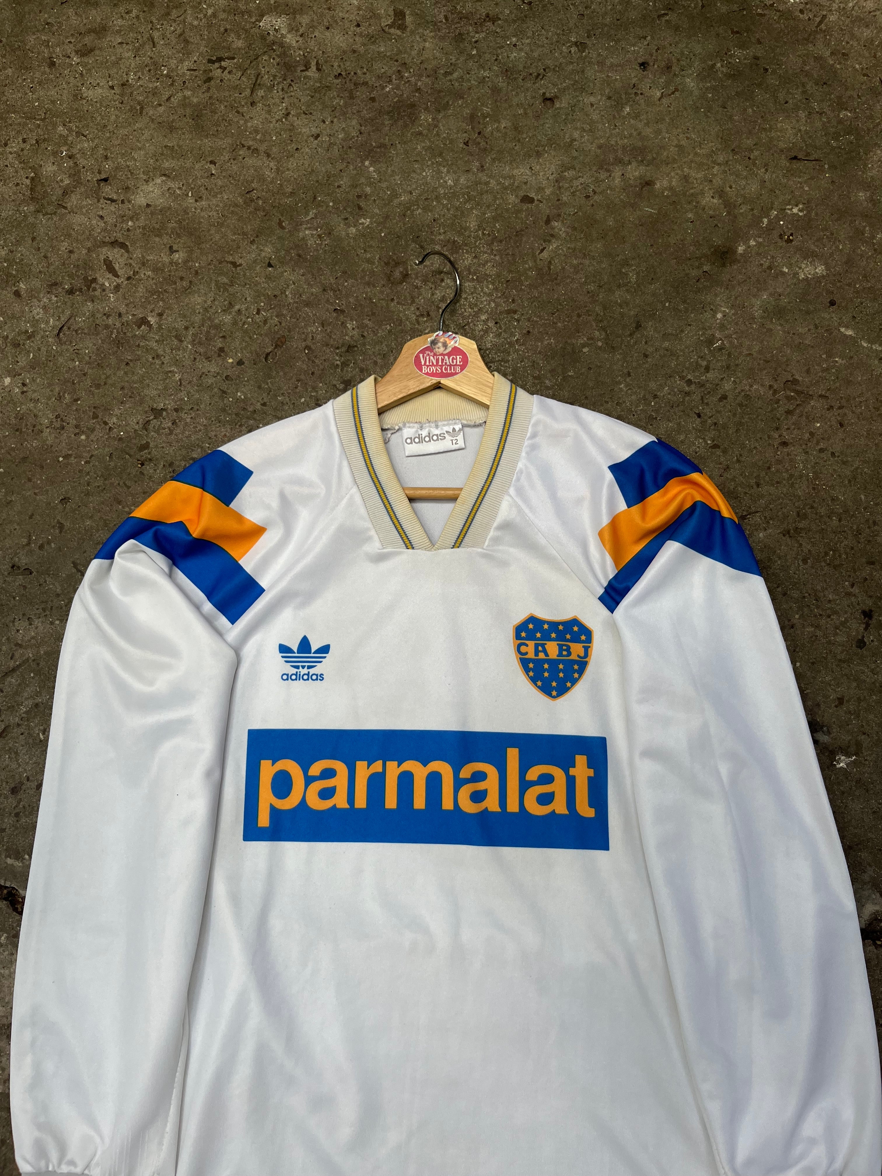 Camiseta Boca 1993 Blanca Parmalat Manga Larga Original