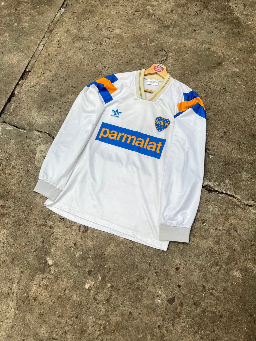 Camiseta Boca 1993 Blanca Parmalat Manga Larga Original