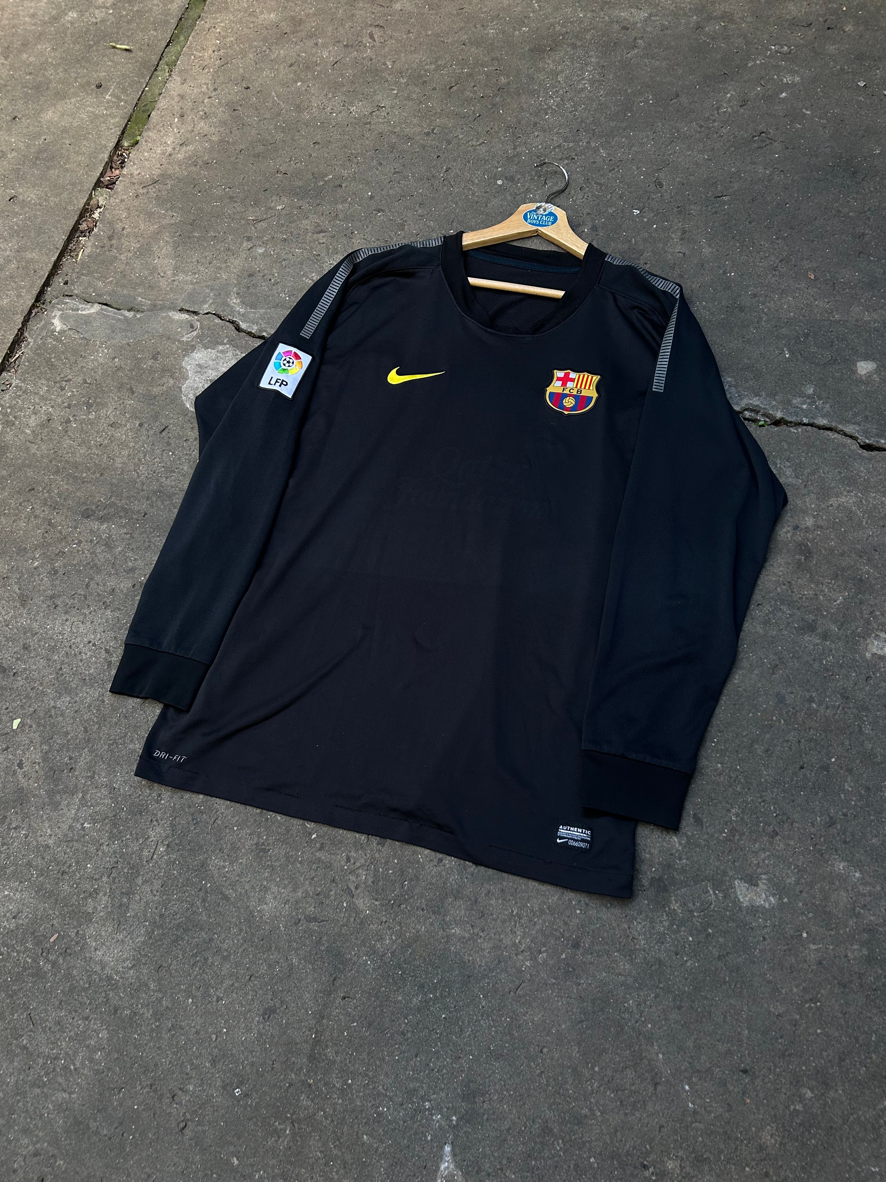 Camiseta Barcelona 2013 Negra Manga Larga Original