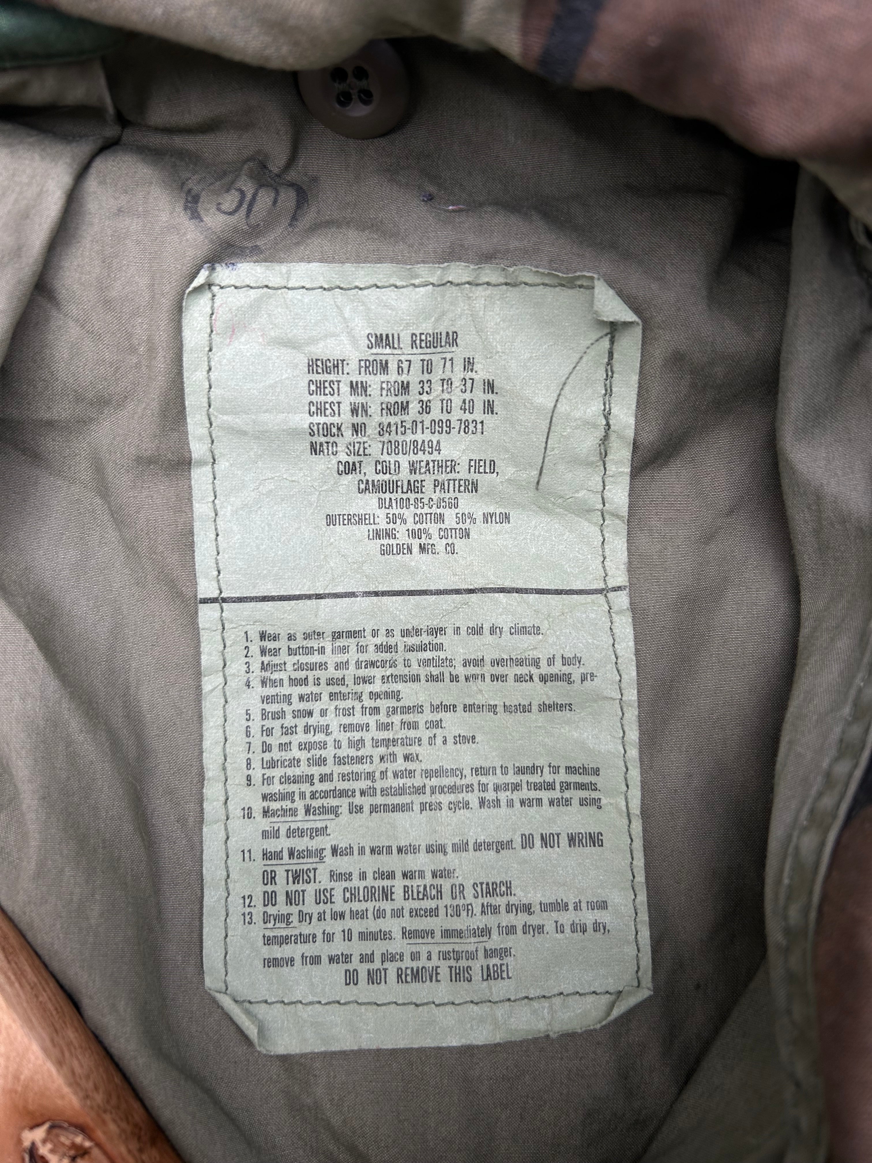 Campera M-65 del Ejercicio Militar USA 1982 Original